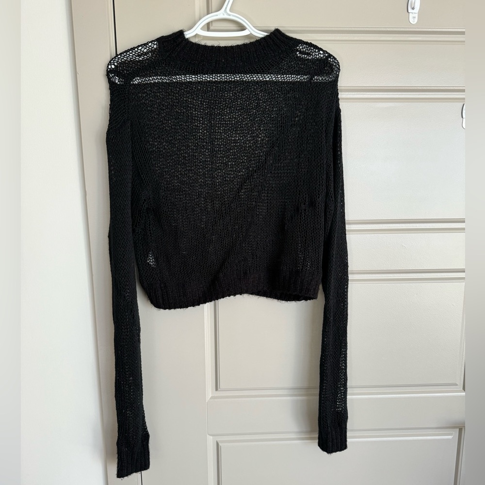 Black Mesh Sexy Sweater from Etiquette Boutique in S Florida - Sz S